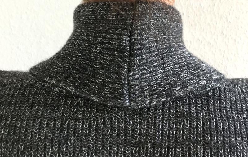 Schalkragenjacke,  anthrazit - natur meliert